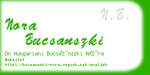 nora bucsanszki business card